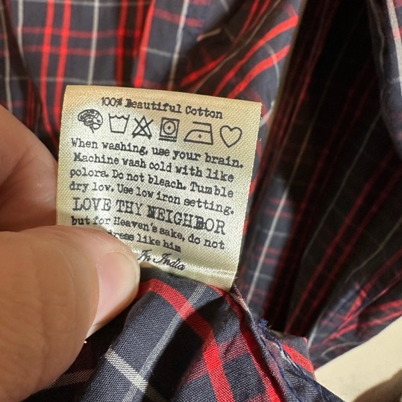 Descendant of Thieves Shirt Men's XL Red Blue Plaid‎ Limited Edition Button Down - Picture 4 of 5